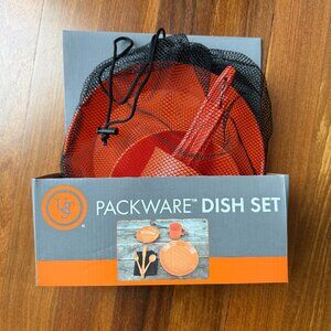 NEW Packware Dish Dining Set Plate Bowl Cup Utensils Mesh Storage Bag